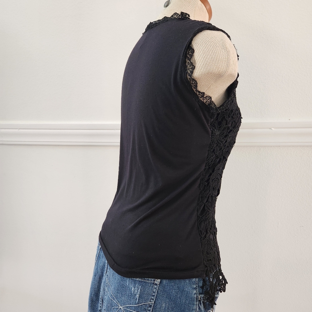 Face &Face embroidery Lace Tank Top Elegant Crew Neck - Picture 5 of 10